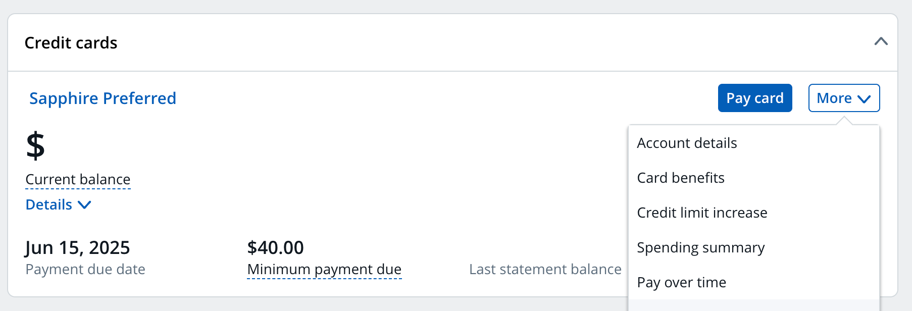 Chase Authorized User screenshot